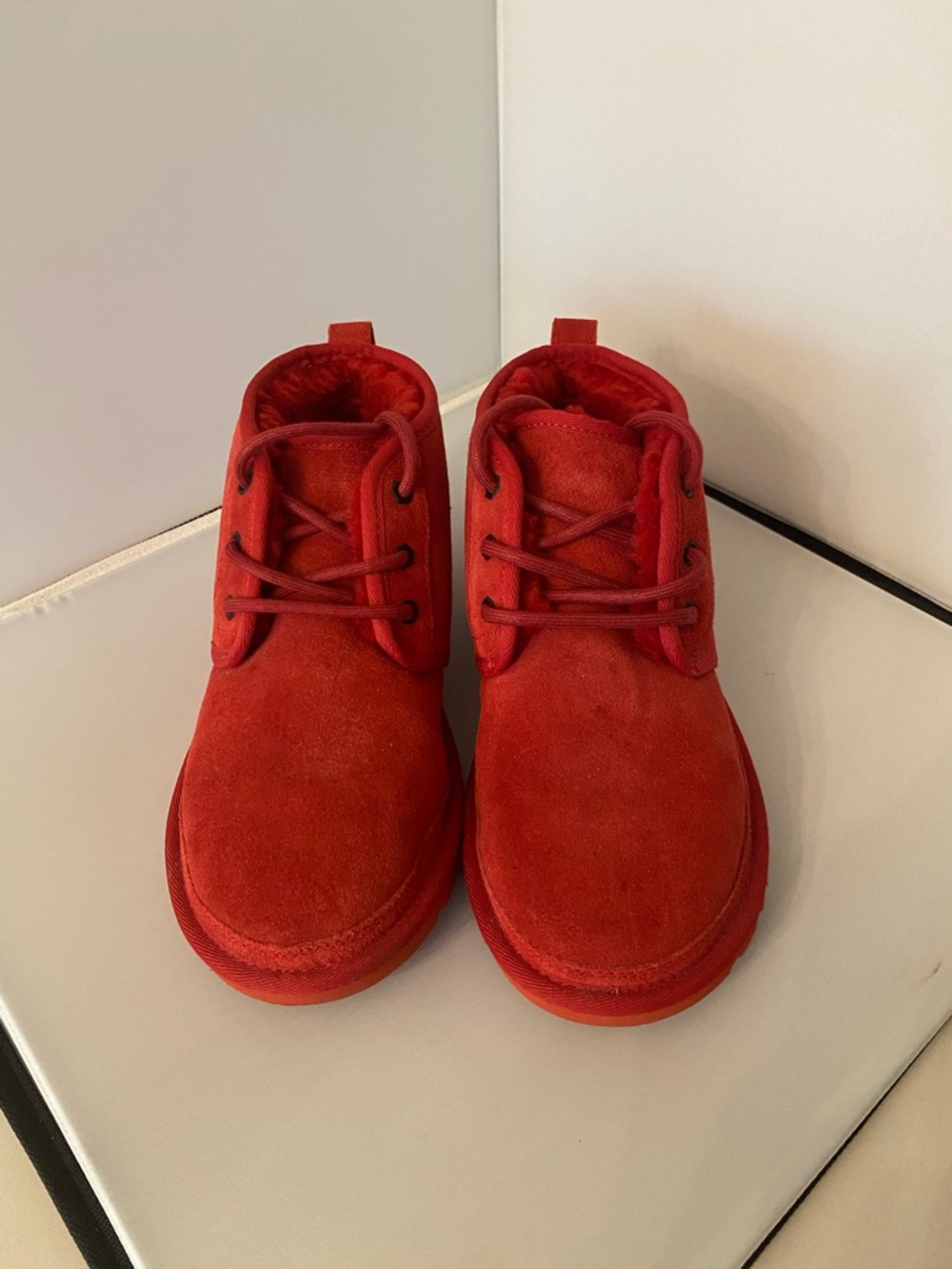 UGG Neumel Chukka Samba Red Suede Lace-Up Ankle Boots
